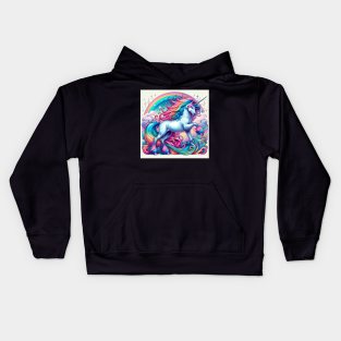 Unicorn Study - Fantasy AI Kids Hoodie